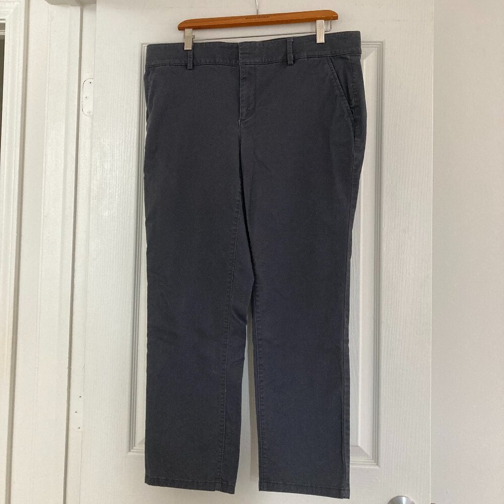 LOFT womens straight leg pants Charcoal Size 14 EUC